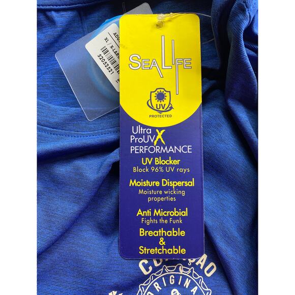 Brand New Sea Life Performance Men's XL Blue Fishing Curaco T-Shirt Short Sleeve - Picture 6 of 7